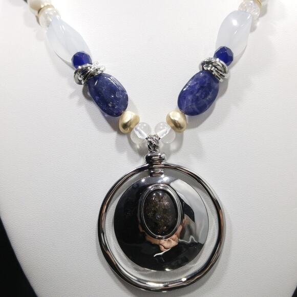 Chico's Purple Cool Tones Pendant Necklace, 20 Inches - Picture 2 of 8